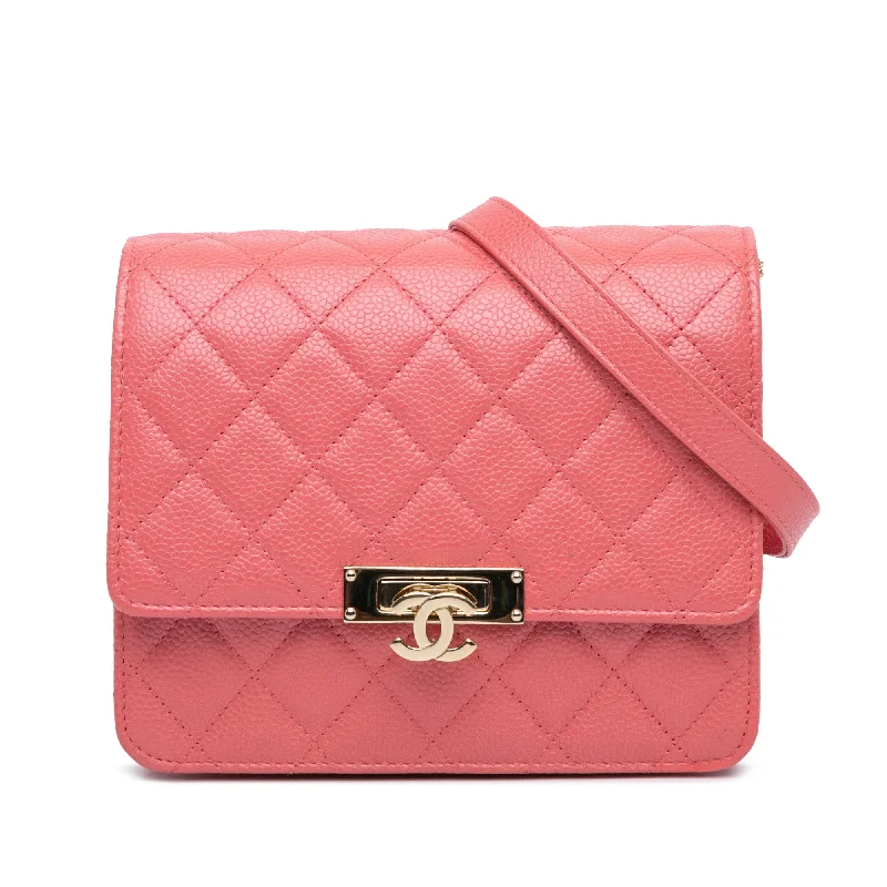 Chanel Lightweight Handbag for Daily ErrandsPink Chanel Caviar Golden Class Wallet On Chain Crossbody Bag