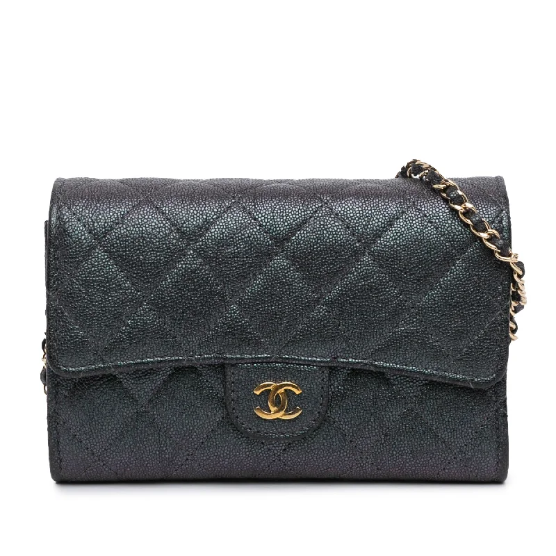 Chanel Black Handbag for Business MeetingsBlack Chanel Mini Classic Caviar Flap Wallet on Chain Crossbody Bag