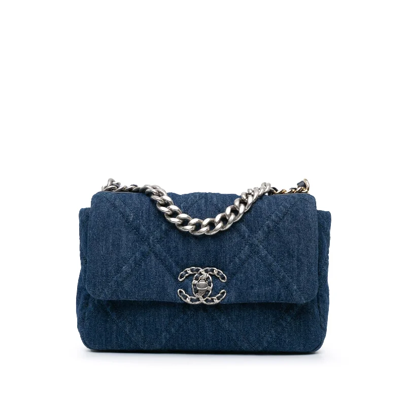 Chanel New Arrival Handbag with Gold HardwareBlue Chanel Medium Denim 19 Flap Satchel