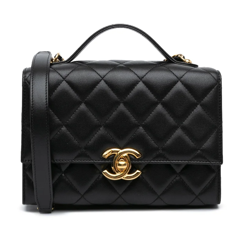 Chanel Limited Edition Handbag for CollectorsBlack Chanel Mini Quilted Lambskin Golden Plate Flap Satchel