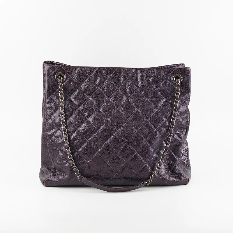 Chanel Small Crossbody Bag for TravelChanel Dark Purple Caviar Shoulder Bag