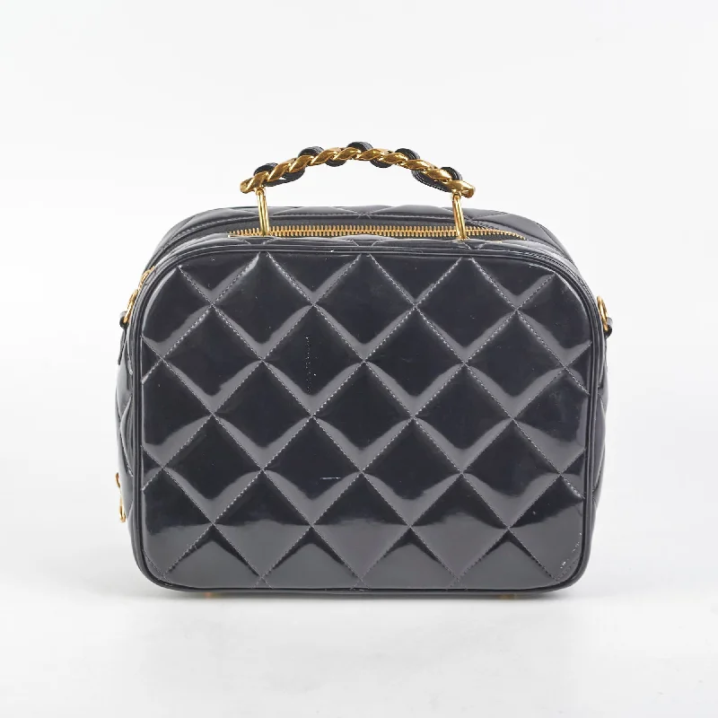 Chanel Designer Handbag with Unique DesignChanel Cube Vintage Vanity Black