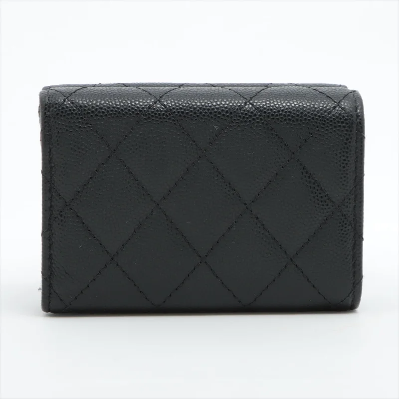 Chanel Vintage Inspired Handbag for Retro LoversChanel Compact Caviar Black Wallet - Microchipped