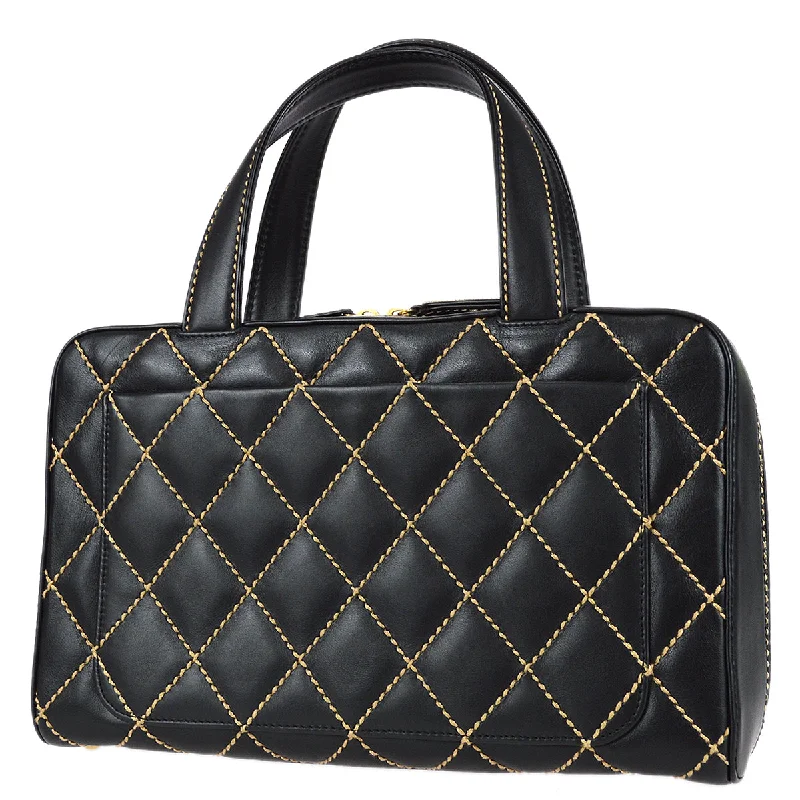 Chanel Luxury Handbag for High - End EventsChanel Wild Stitch Handbag Black Calfskin