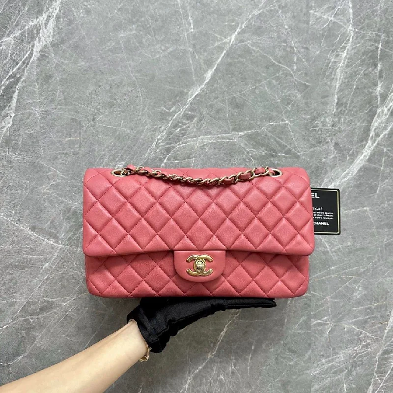 Chanel Classic Flap Bag for Evening PartyValentine Crystal Heart Pink Lambskin LGHW