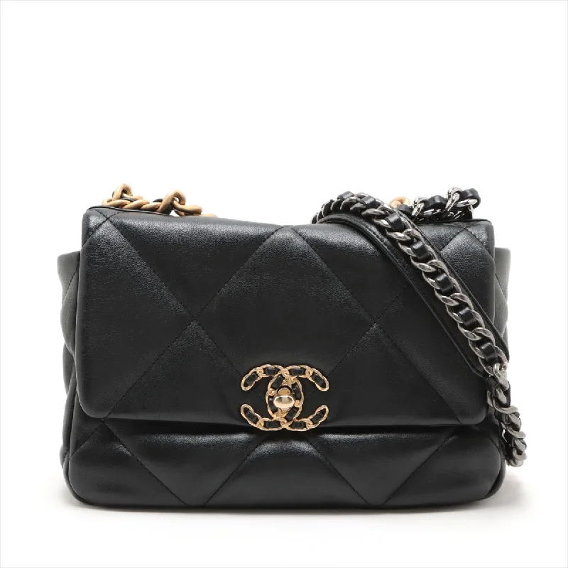 Chanel Limited Edition Handbag for CollectorsChanel 19  Chain Shoulder Bag Black Gold  AS1160