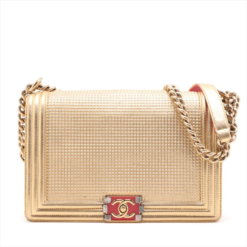 Chanel Small Crossbody Bag for TravelChanel Boy Chanel 28   Chain Shoulder Bag Gold Gold  18 A92193