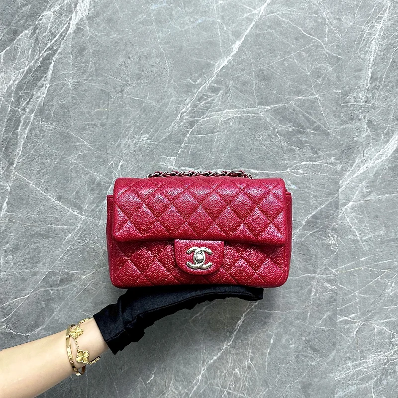 Chanel New Arrival Handbag with Gold HardwareCaviar Mini Classic Flap Red SHW No 20