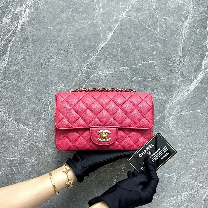 Chanel Luxury Handbag for High - End EventsCaviar Mini Rectangular Classic Flap Coral Pink GHW No 23