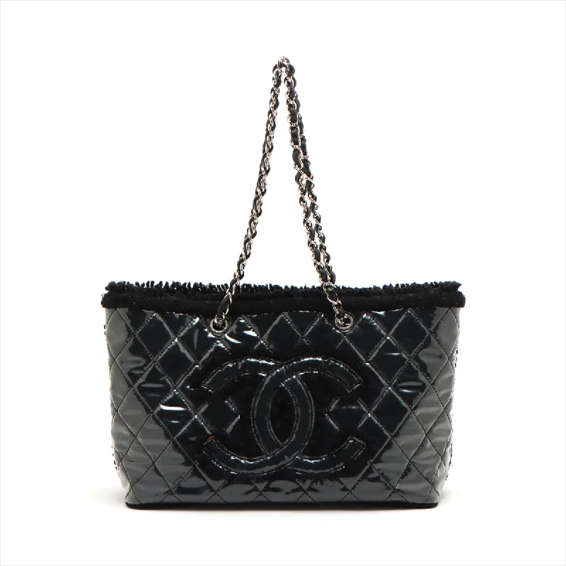 Chanel Small Crossbody Bag for TravelChanel Coco Vinyl Leather Tote Bag Black Silver Gold  13th