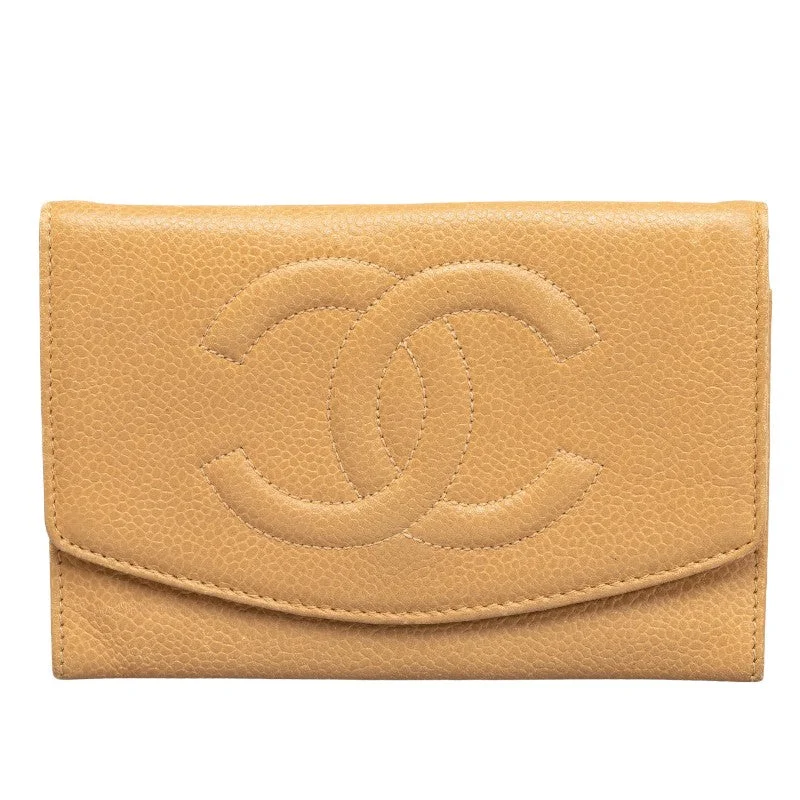 Chanel Black Handbag for Business MeetingsChanel Cocomark Double Folded Wallet Beige Caviar   CHANEL