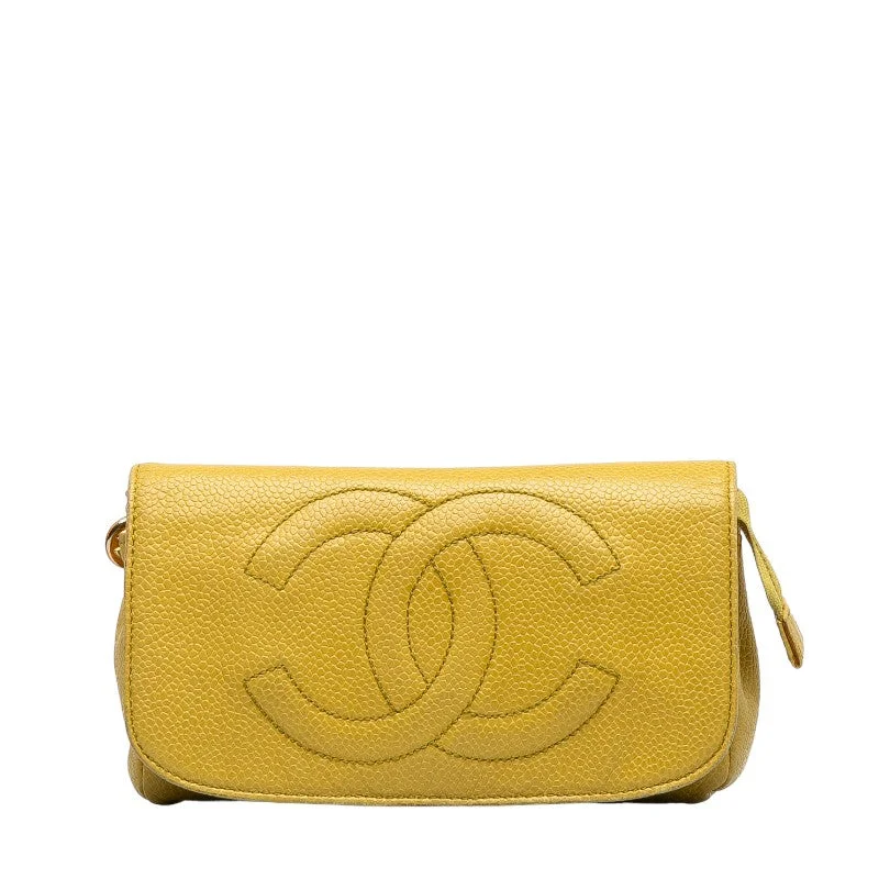 Chanel Classic Flap Bag for Evening PartyChanel Cocomark Porch Yellow Caviar   Chanel