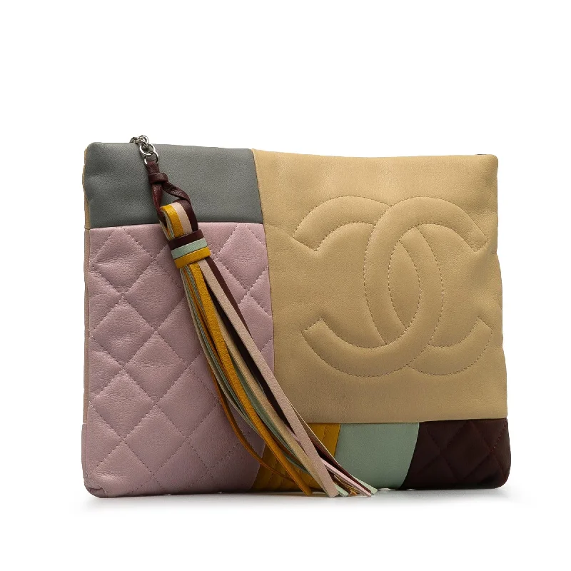 Chanel Quilted Leather Shoulder Bag for FashionistasChanel Colorblock Patchwork O Case Clutch (kDtgpS)