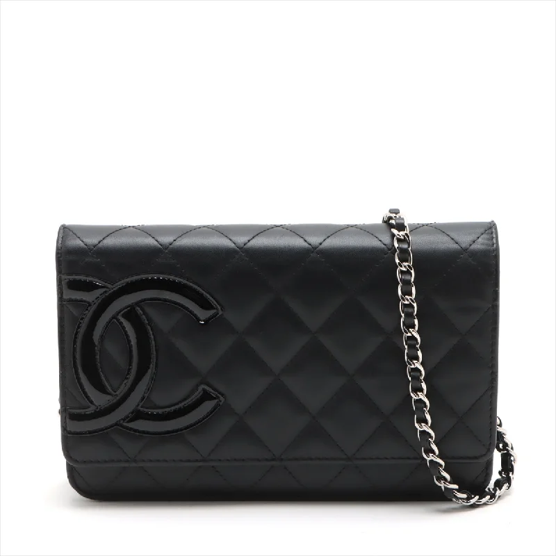 Chanel All - Match Handbag for Versatile StylingChanel Combon Line  Chain Wallet Black Silver Gold