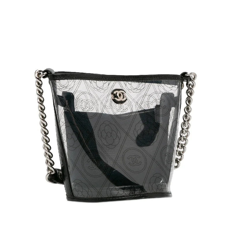 Chanel Quilted Leather Shoulder Bag for FashionistasChanel Crumpled Calfskin PVC Camellia Bucket (ysYTn8)