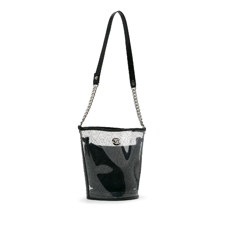 Chanel Black Handbag for Business MeetingsChanel Crumpled Calfskin PVC Camellia Bucket (ZnYJAw)