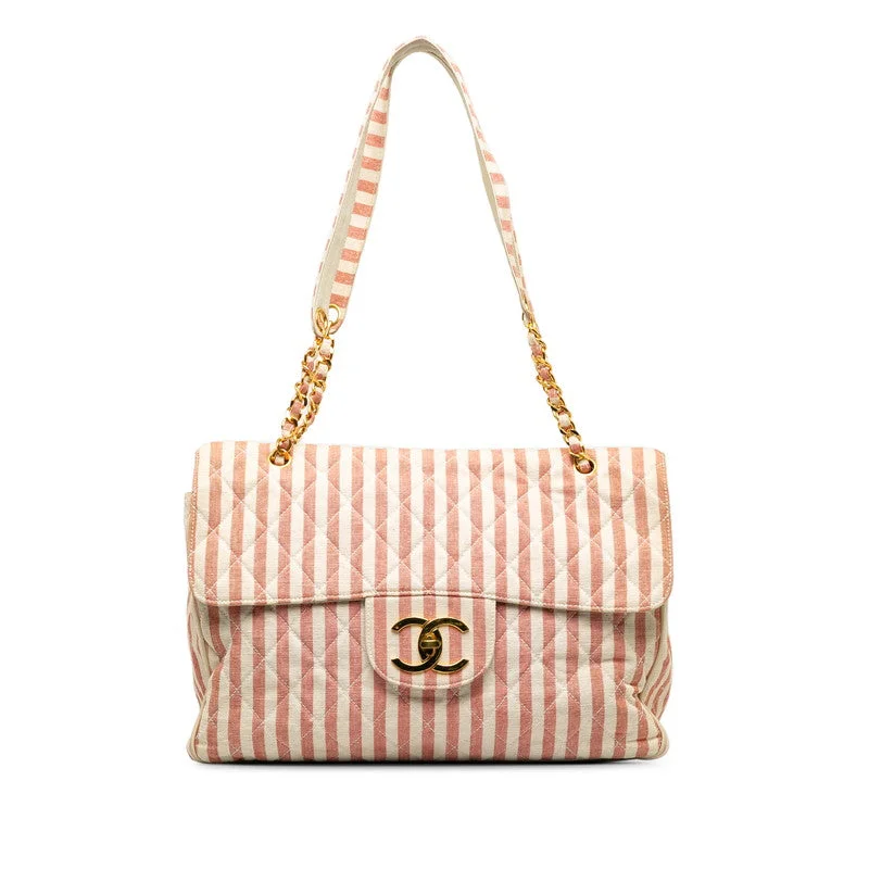 Chanel Designer Handbag with Unique DesignChanel Decamatrace trip Cocomark Chain Shoulder Bag Pink White Cotton Lady CHANEL [More]