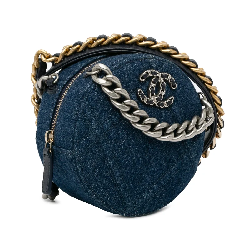 Chanel Handbag with Adjustable Strap for ComfortChanel Denim 19 Round Clutch with Chain (nBErSz)