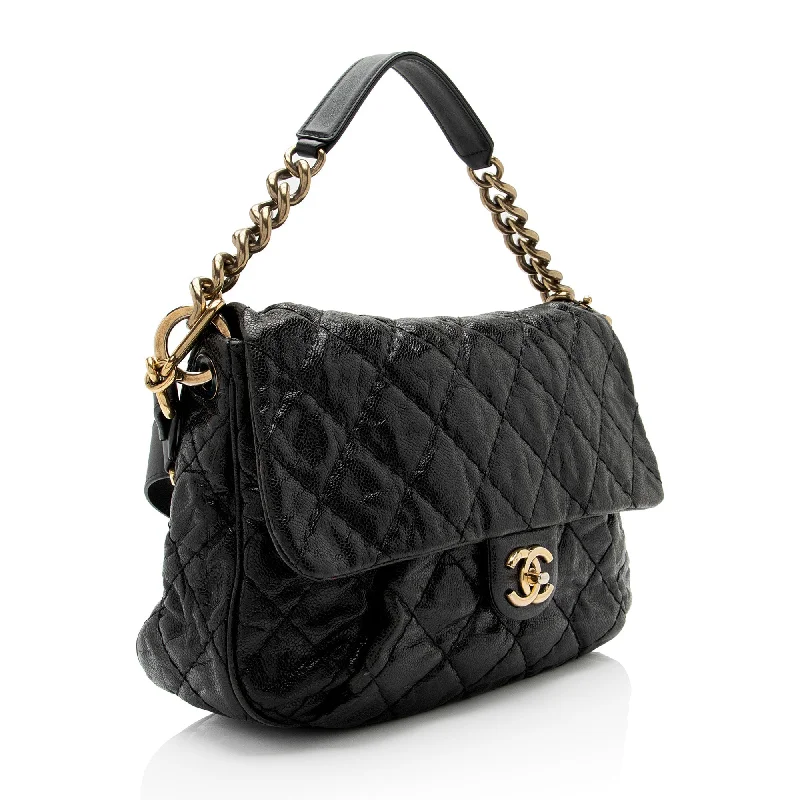 Chanel Designer Handbag with Unique DesignChanel Glazed Caviar Coco Pleats Messenger Bag (KGhO50)