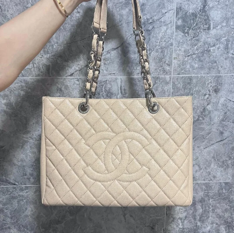 Chanel Vintage Inspired Handbag for Retro LoversGST Caviar Grand Shopping Tote Beige No 14