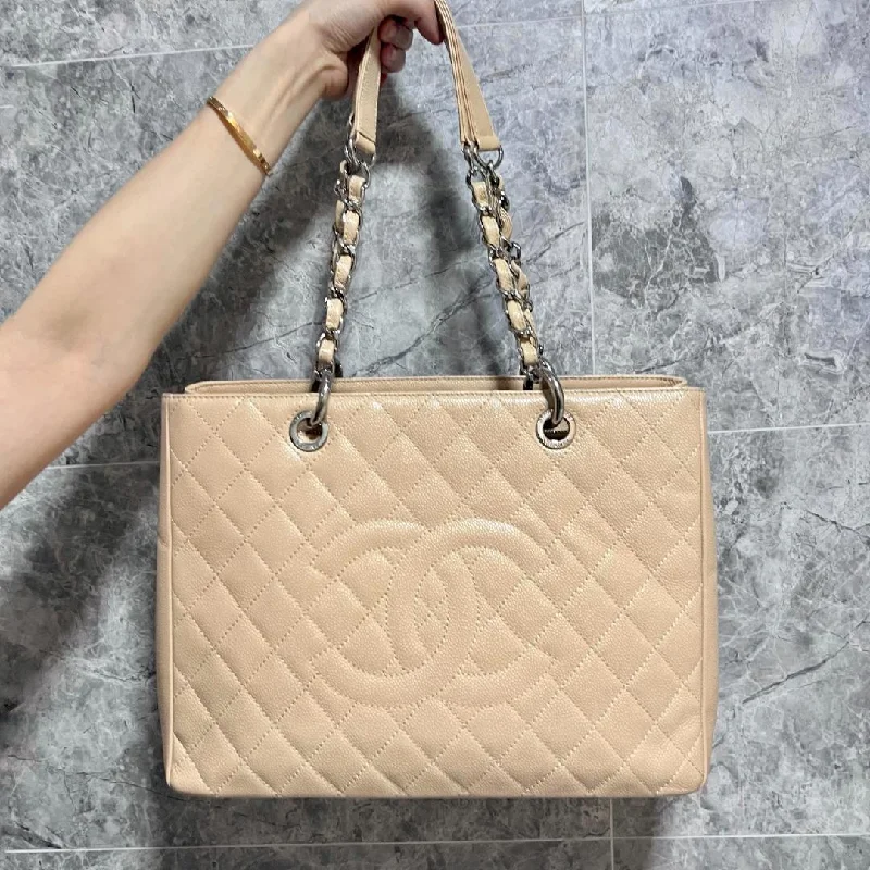 Chanel Chain Strap Handbag for Everyday UseGST Caviar Grand Shopping Tote Beige No 17