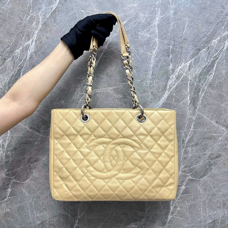 Chanel Designer Handbag with Unique DesignGST Grand Shopping Tote Beige Cavair GHW No 16