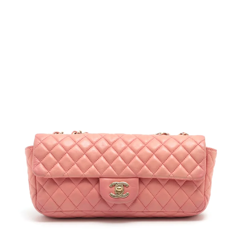 Chanel Lightweight Handbag for Daily ErrandsChanel Lambskin  Chain Shoulder Bag Pink Gold