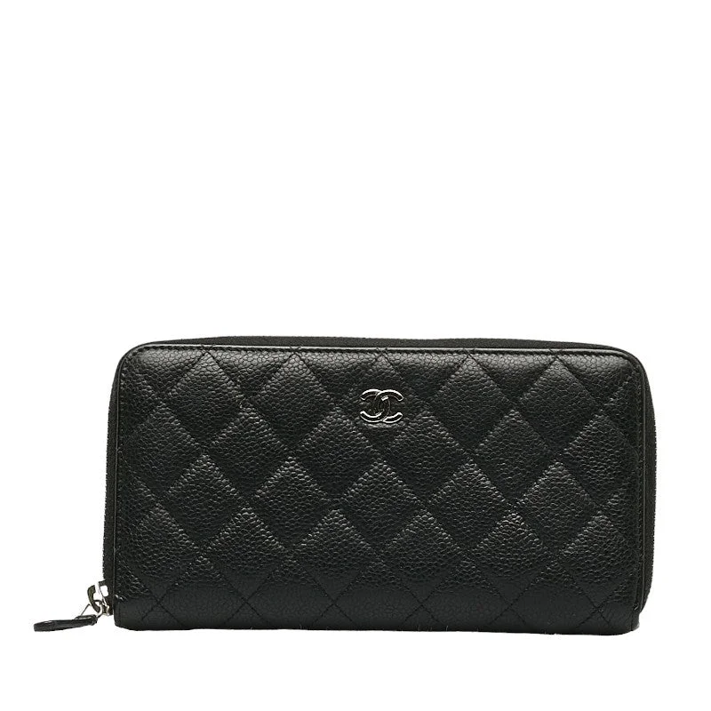 Chanel Vintage Inspired Handbag for Retro LoversChanel Matrases Coco Round Long Wallet Black Caviar S  Chanel