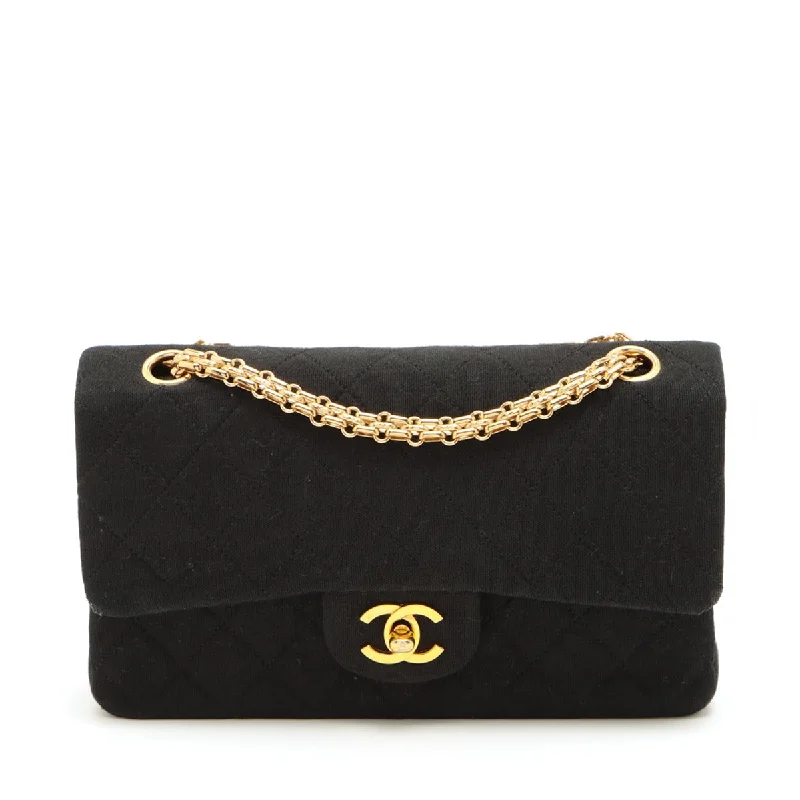 Chanel All - Match Handbag for Versatile StylingChanel Matrasse Cotton Double Flap Double Chain Bag Black Gold  0st