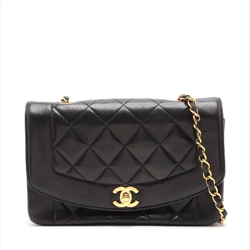 Chanel Vintage Inspired Handbag for Retro LoversChanel Matrasse  Single Flap Single Chain Bag Diamond Flat Black Gold  2nd Turn-Lock Speech