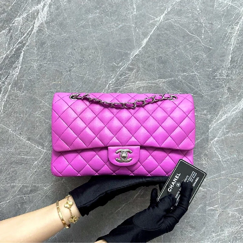 Chanel Chain Strap Handbag for Everyday UseDouble Flap Lambskin Violet SHW No 14