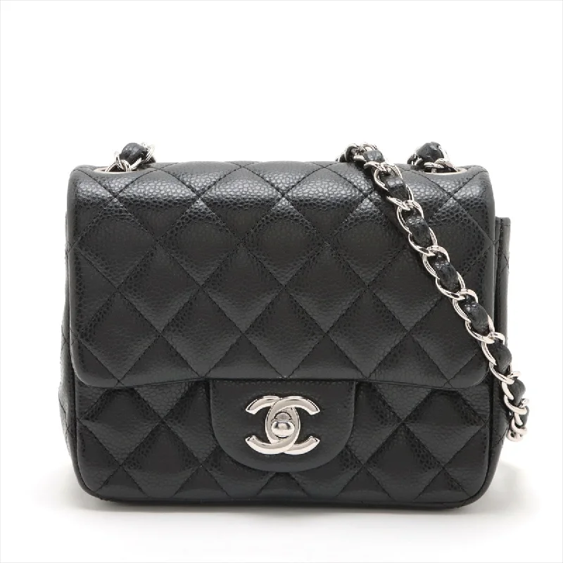 Chanel Chain Strap Handbag for Everyday UseChanel Mini Matrasse Caviar S Single Flap Single Chain Bag Black Silver  19th