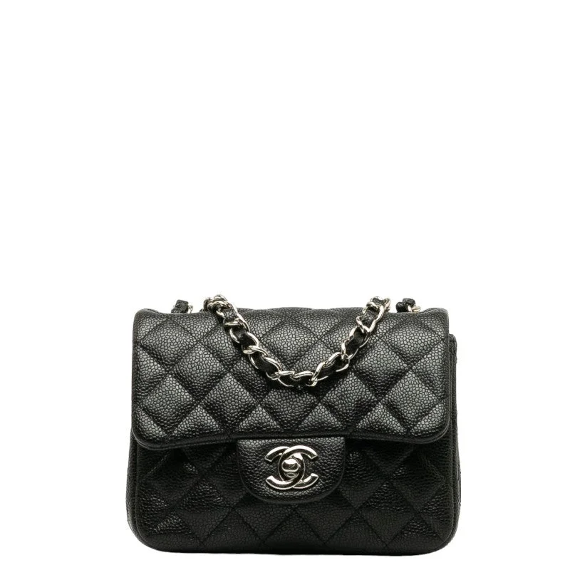 Chanel Quilted Leather Shoulder Bag for FashionistasChanel Mini Mattress Chain houlder Bag Black Silver Caviar S  Chanel