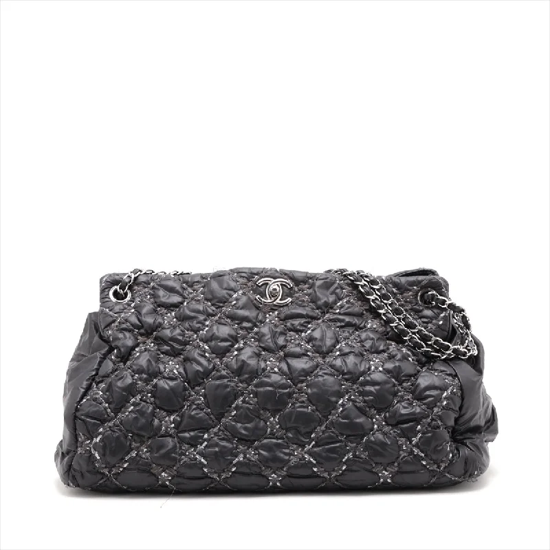 Chanel Luxury Handbag for High - End EventsChanel Parivision Nylon Chain Shoulder Bag Black Silver Gold  14th