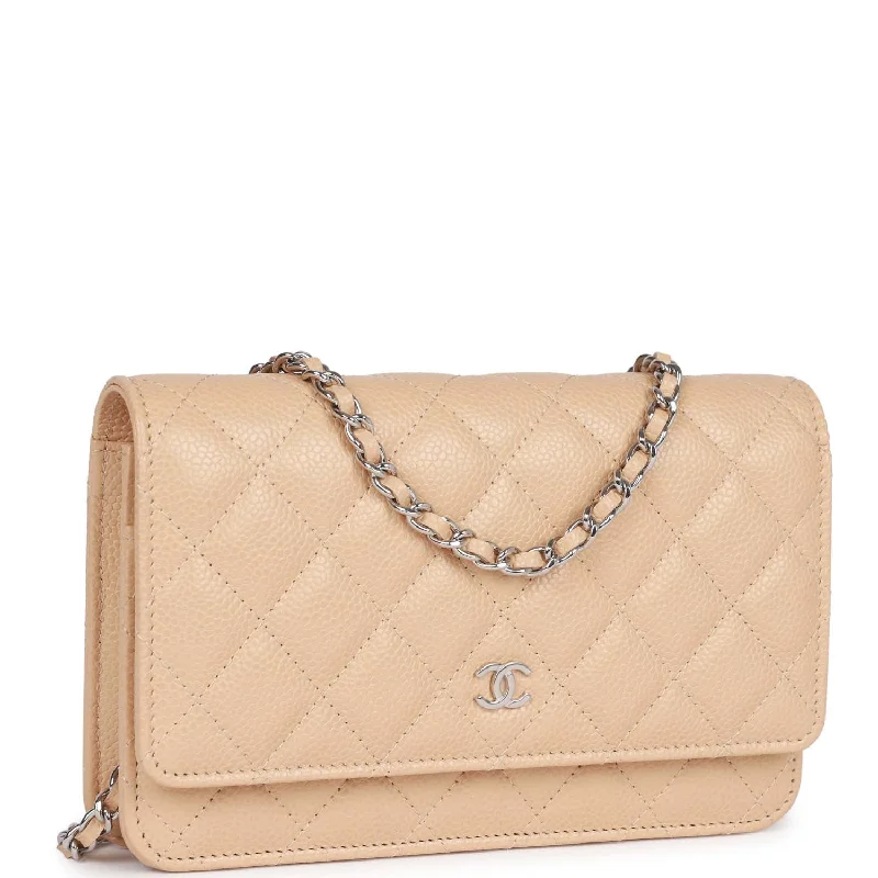 Chanel New Arrival Handbag with Gold HardwareChanel Wallet on Chain WOC Beige Caviar Silver Hardware