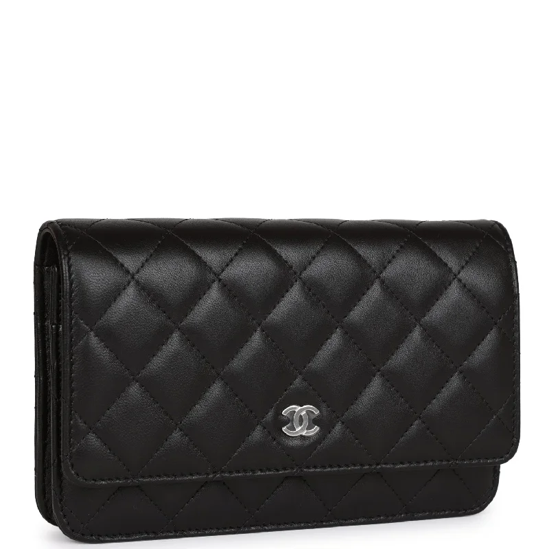 Chanel Classic Flap Bag for Evening PartyChanel Wallet on Chain WOC Black Calfskin Silver Hardware